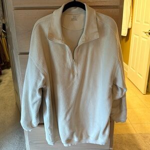 Aerie ribbed quarter zip pullover